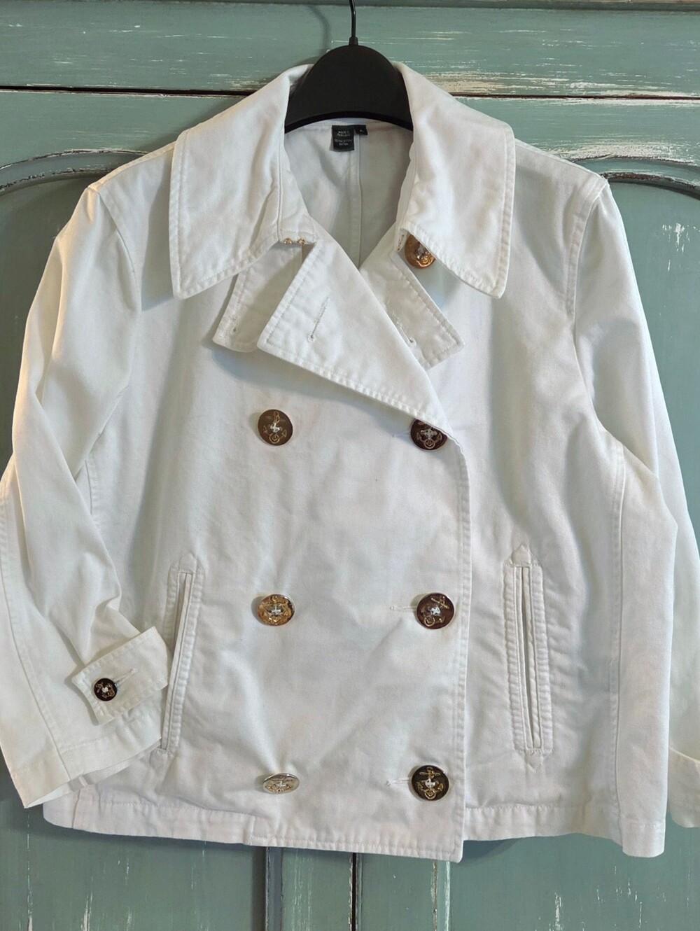 Ralph Lauren Jeans Co White Cotton Cropped Peacoat XL